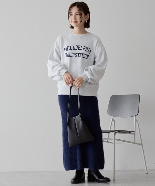 AMERICAN HOLIC カレッジロゴ裏起毛プルオーバー Gray Mixture