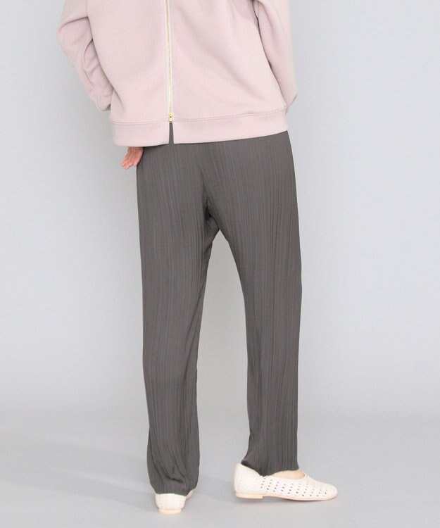 SHARE PARK LADIES 【洗える】アンティークサテンプリーツパンツ グレー系