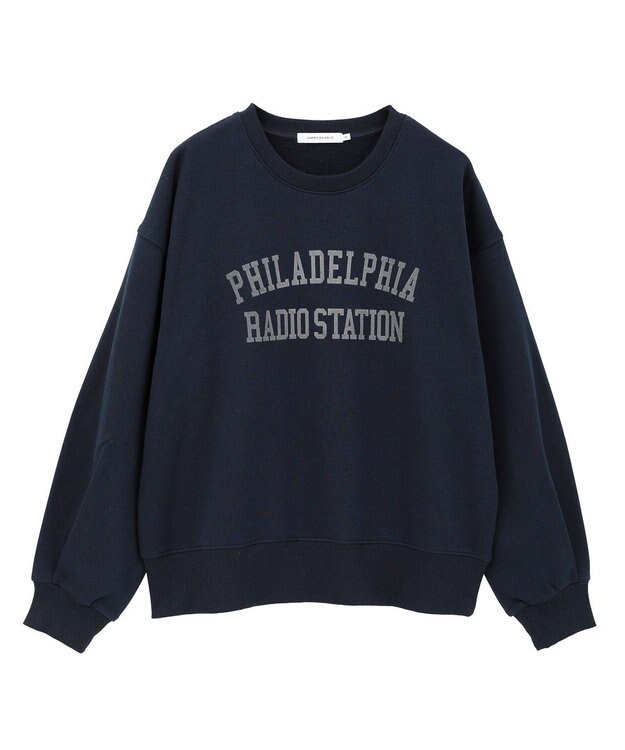 AMERICAN HOLIC カレッジロゴ裏起毛プルオーバー Navy