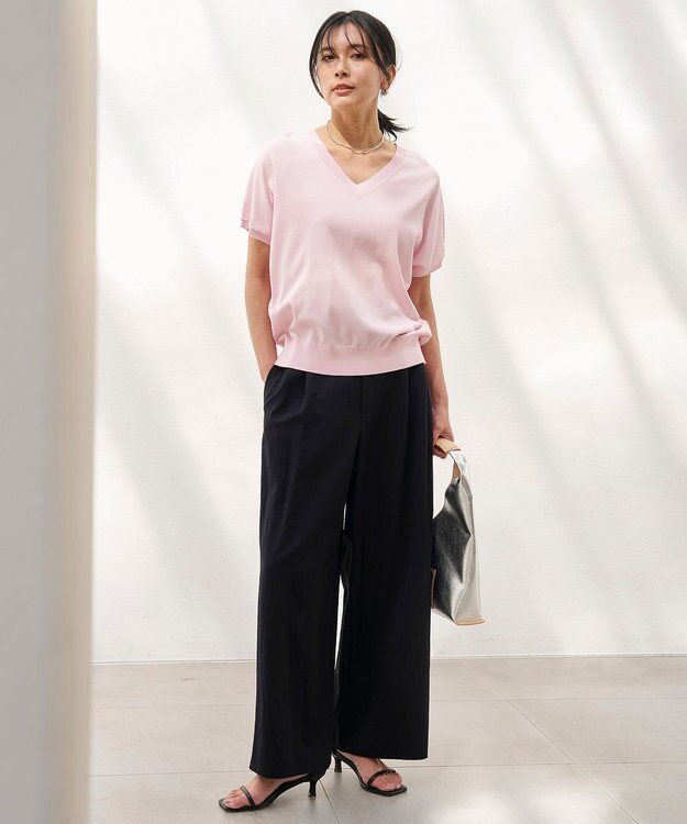 UNFILO タックワイドパンツ ネイビー