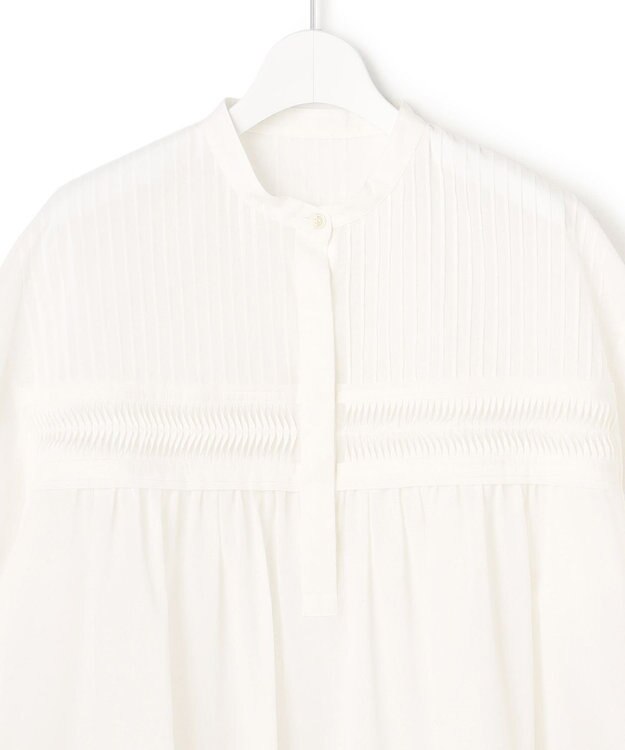 23区 【先行予約】コットンボイル ピンタック ブラウス ホワイト系