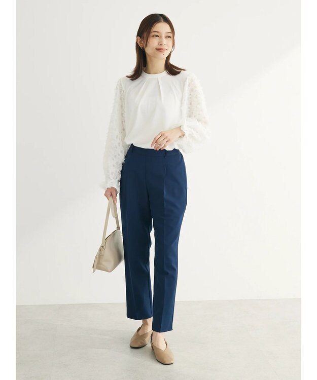 Green Parks 袖ジャガードドッキングプルオーバー Off White