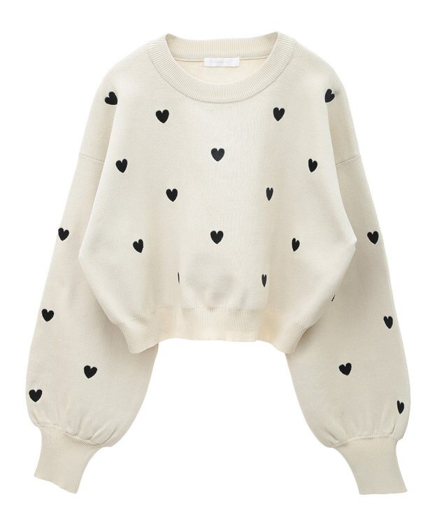 Green Parks ・ｓｗｉｎｇ　ｂｙ　ハート刺繍ニット Black