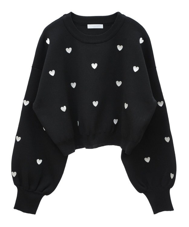 Green Parks ・ｓｗｉｎｇ　ｂｙ　ハート刺繍ニット Black