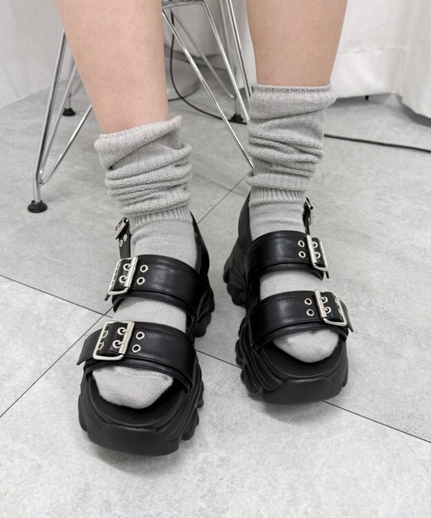 WEGO 厚底ハトメベルトスポサン ブラック
