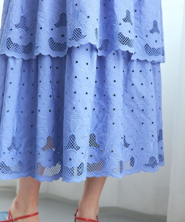 GRACE CONTINENTAL カットワークembドレス ブルー