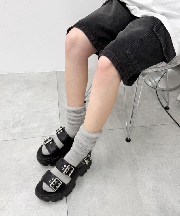 WEGO 厚底ハトメベルトスポサン ブラック