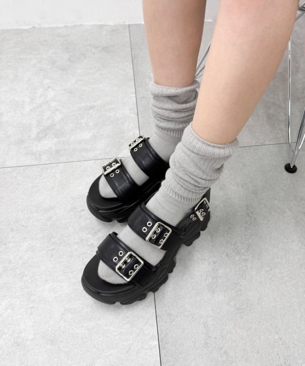 WEGO 厚底ハトメベルトスポサン ブラック