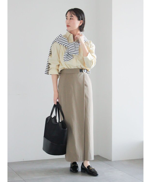 Te chichi サイドベルトチノタイトスカート ベージュ