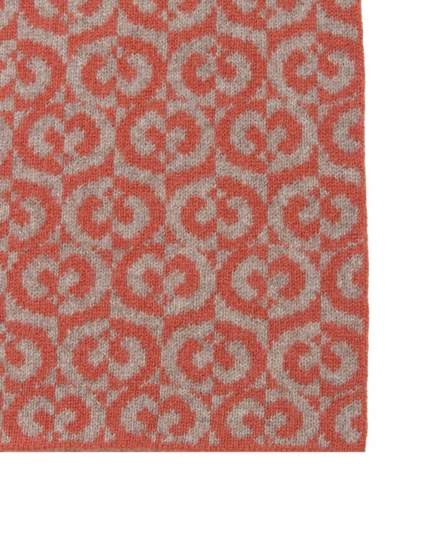 MOONBAT mila schon (ミラ・ショーン) カシミヤ100％ ジャガードプチマフラー リバーシブル ディープオレンジ