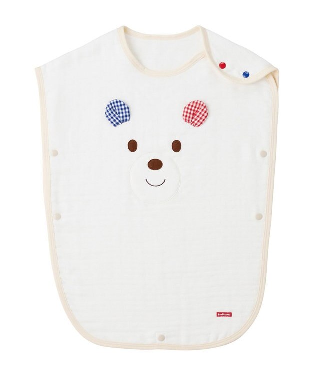 MIKI HOUSE HOT BISCUITS 六重織 顔ドン ガーゼスリーパー 白