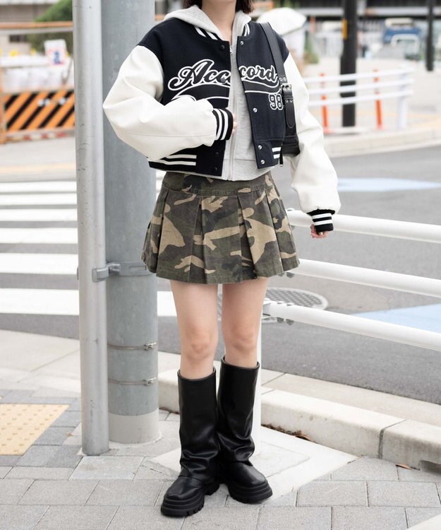 WEGO スタジアムロゴショートスタジャン ブラック