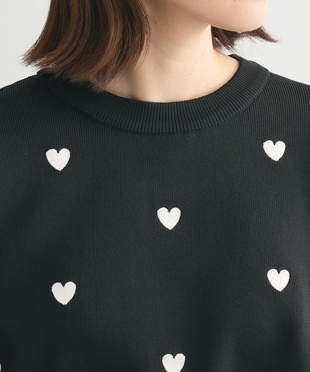 Green Parks ・ｓｗｉｎｇ　ｂｙ　ハート刺繍ニット Black