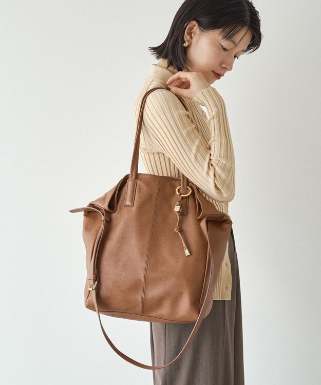 russet ［ノットモチーフ×メタルパーツ］レザーコードバッグチャーム（Z-223） Brown