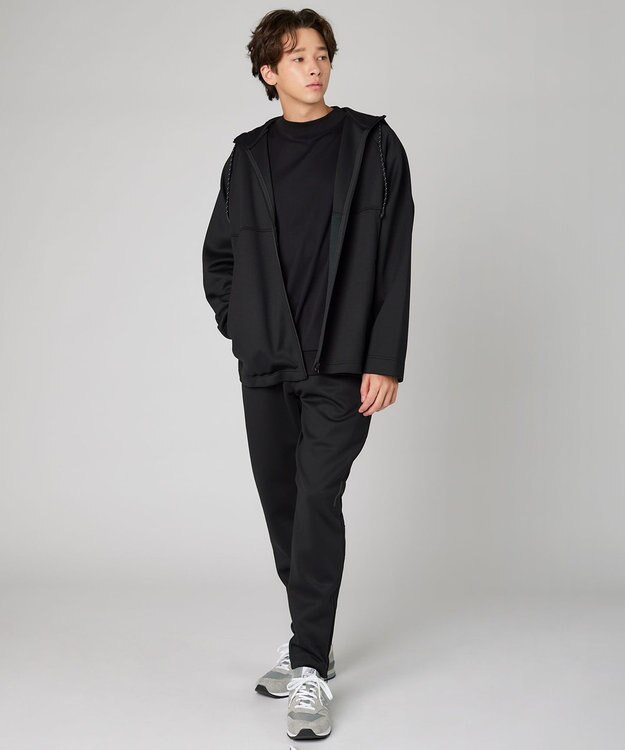 UNFILO 【ユニセックス】ストレッチ コンビパーカー ブラック系