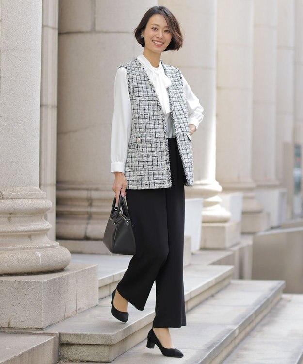 J.PRESS LADIES 【WEB限定カラーあり・2way】curve ボストン バッグ ブラック系