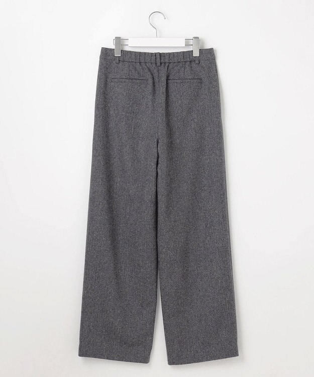J.PRESS LADIES ネップヘリンボーンワイドパンツ グレー系