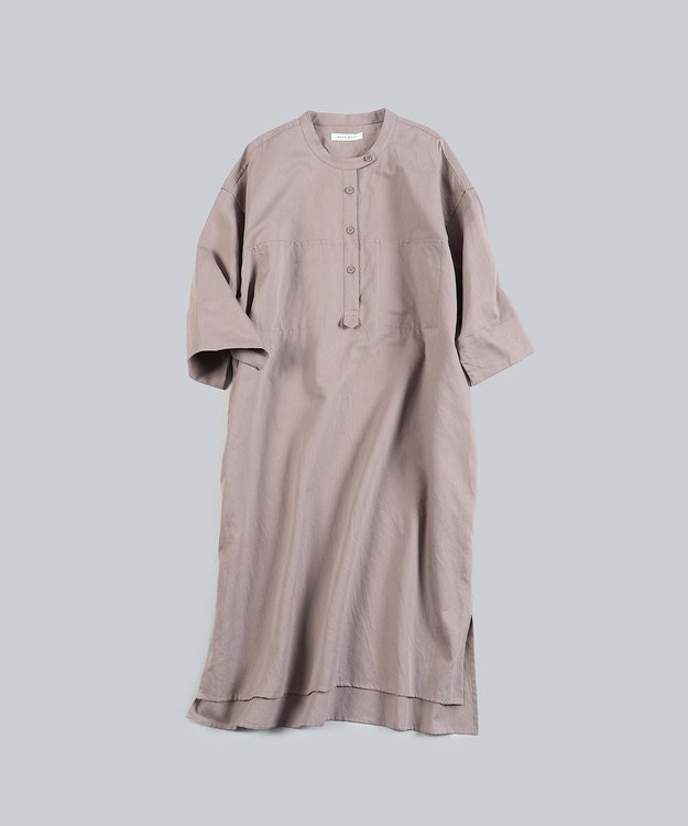 WHITE MAILS 【WOMEN】COTTON PAPER SOFT TWILL ワイドスリーブドレス パープル