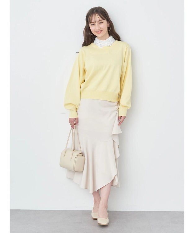 earth music&ecology 切り替えラッフルスカート Ivory