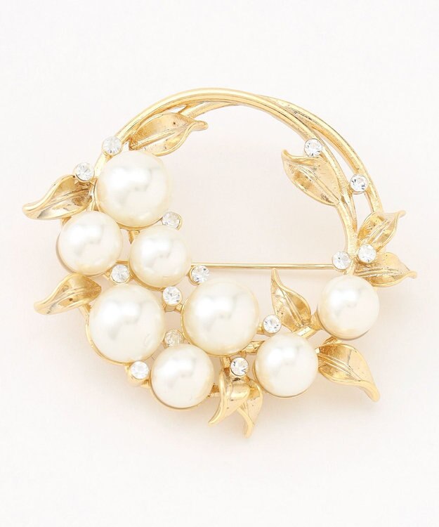 ANY SIS ドロップパール調 ブローチ ゴールド