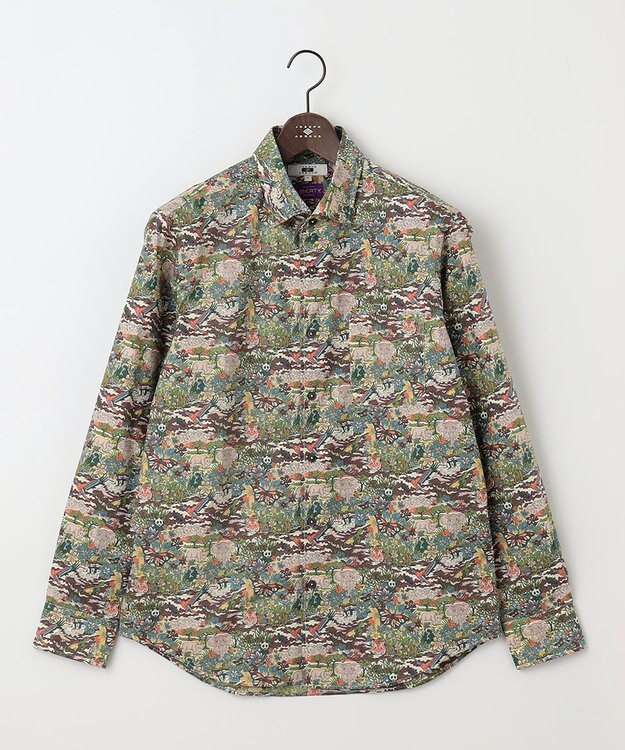 JOSEPH ABBOUD 【リバティー柄】プリントシャツ オリーブ系6