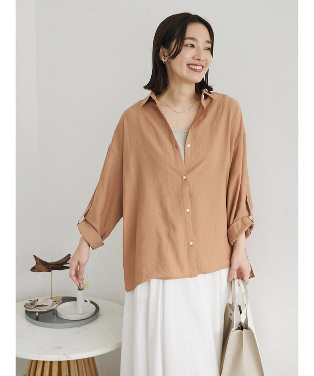 Green Parks ワッシャーシアーシャツ Beige