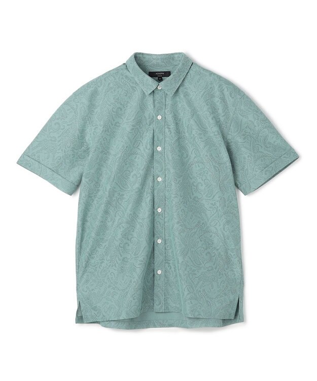 JOSEPH HOMME 【新柄】ヨシタレース　レギュラーカラー半袖シャツ スモーキーグリーン系