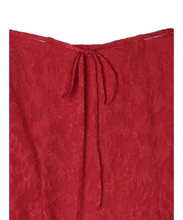 Green Parks シアージャガード花柄ボリュームスカート Red