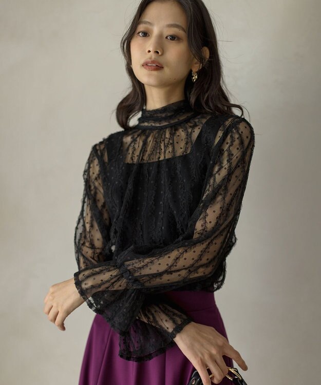 組曲 テレコスクエア タンクトップ ブラック系