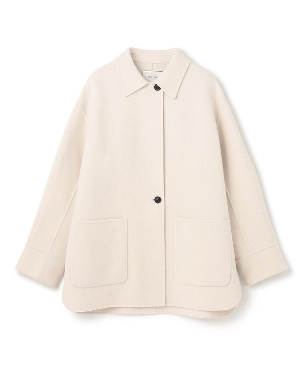 BEIGE， GRASSE / ステンカラーリバーショートコート Ecru