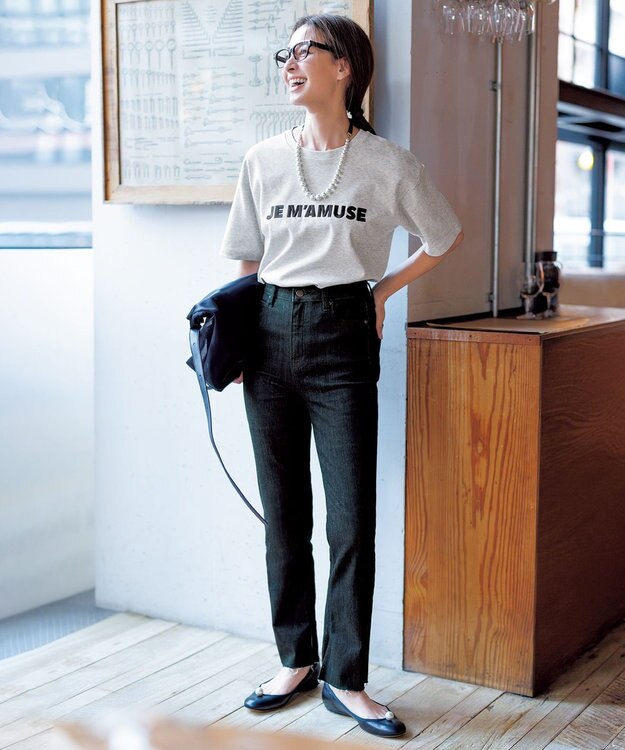 UNFILO BEAUTY FORM-Tコットン ロゴ半袖T トップグレー