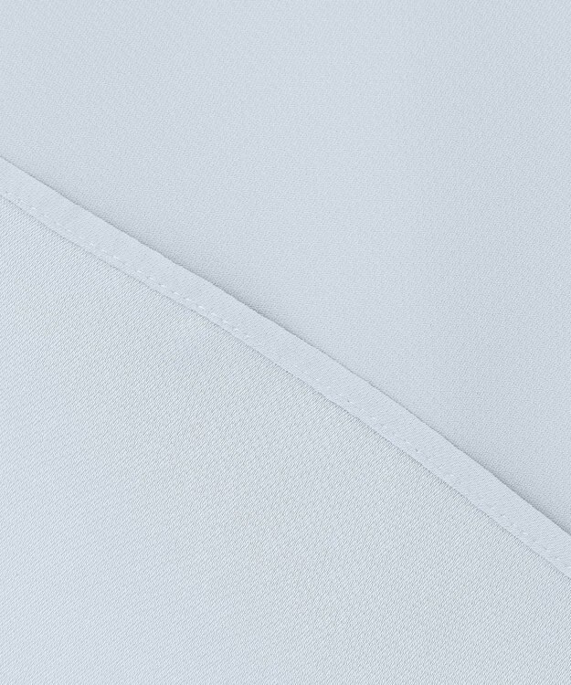 ICB L 【UVケア・速乾・洗える】BackSatinAmunzen バンドカラーブラウス サックスブルー系