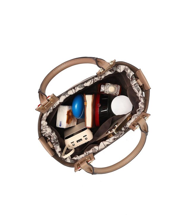 style code 【MERCURYDUO/マーキュリーデュオ】軽量メッシュ　花柄巾着付ミニトートバッグ ベージュ