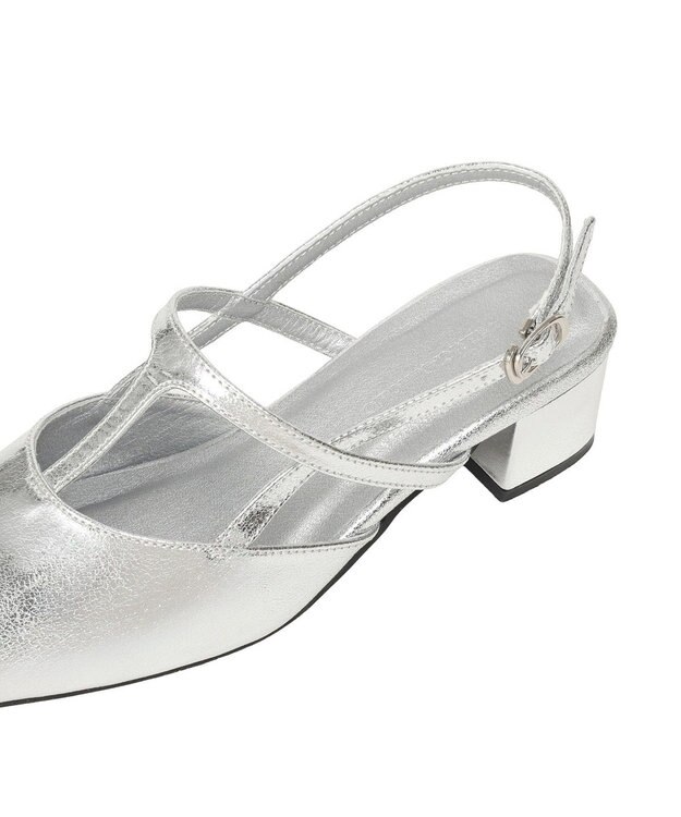 AMERICAN HOLIC Tストラップスクエアパンプス Silver
