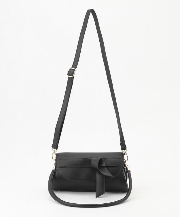 LA BAGAGERIE 【maison vert】 【軽量2WAY】ワイドリボンフラップバッグ ブラック