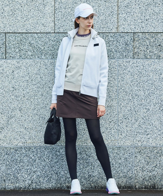 ZERO HALLIBURTON ウィンドブレーカーニットブルゾン 82754 2way パーカー ゴルフ ZHG-W14 ホワイト