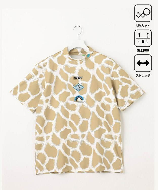 PW CIRCULUS 【UVカット / 吸水速乾 / 伸縮性抜群】【MEN】ジラフモック T ベージュ系5