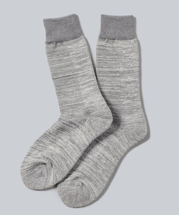 WHITE MAILS PAPER PILE ミドルゲージソックス ライトグレー