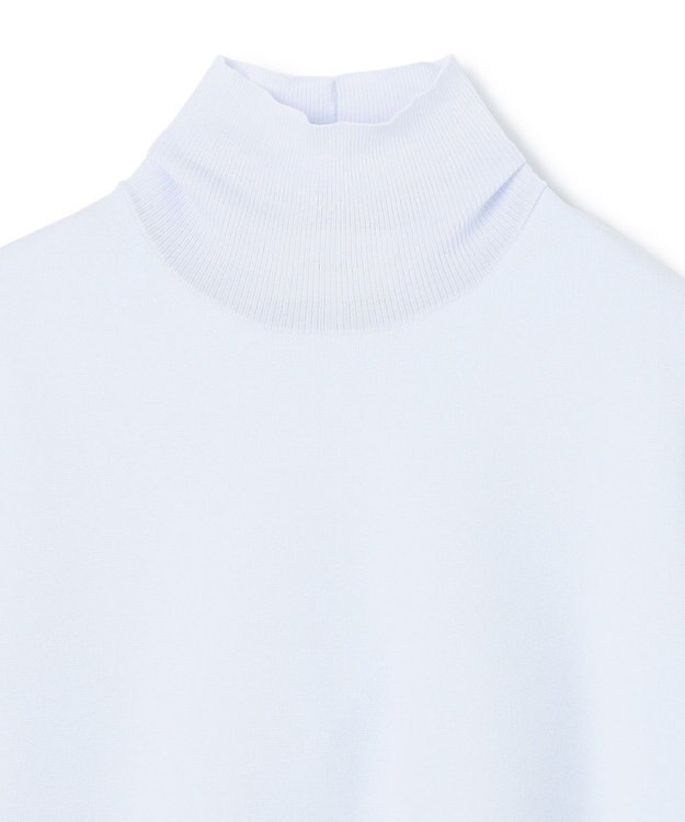 BEIGE， 【洗える】LAURA / 半袖タートルニットトップス Sax