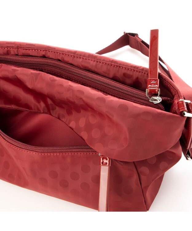 Y'SACCS Polka Dots 口折れショルダー ワイン