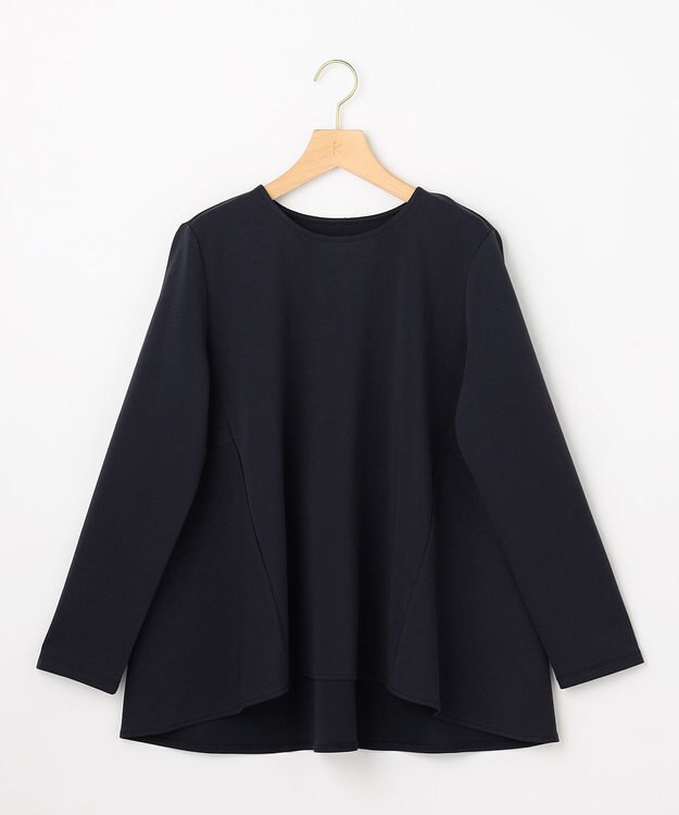 組曲 バックフレアロングＴシャツ ネイビー系