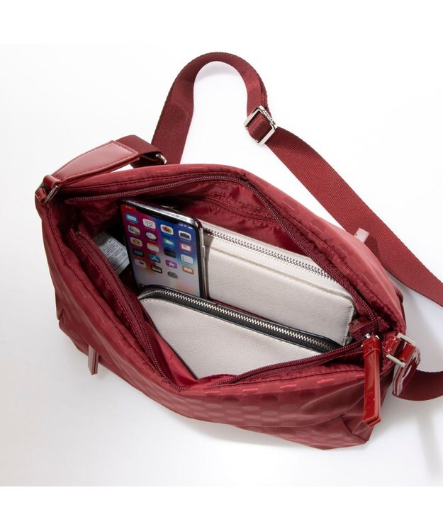 Y'SACCS Polka Dots 口折れショルダー ワイン