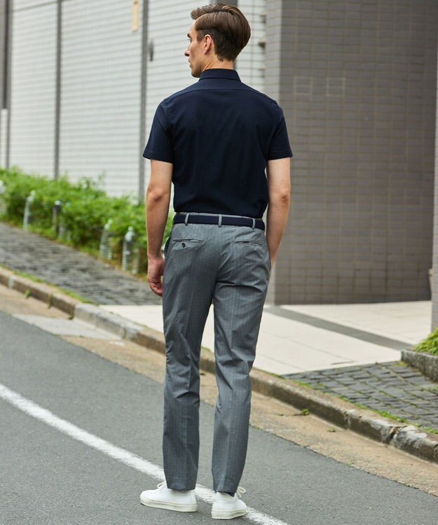 GOTAIRIKU 圧倒的清涼感・８つの機能美【接触冷感/通気性/軽量/撥水…等】クールドッツ セットアップパンツ_ヘリンボーンプリント（25年モデル） ライトグレー_ヘリンボーン柄