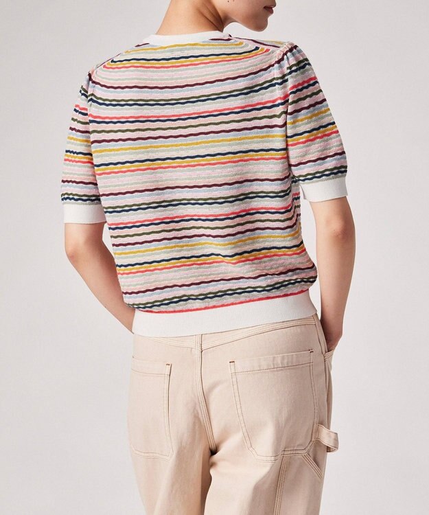 Paul Smith ウェーブストライプ 半袖ニット マルチカラー