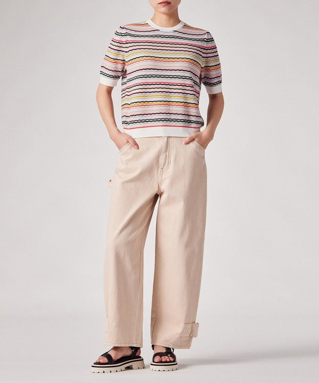 Paul Smith ウェーブストライプ 半袖ニット マルチカラー