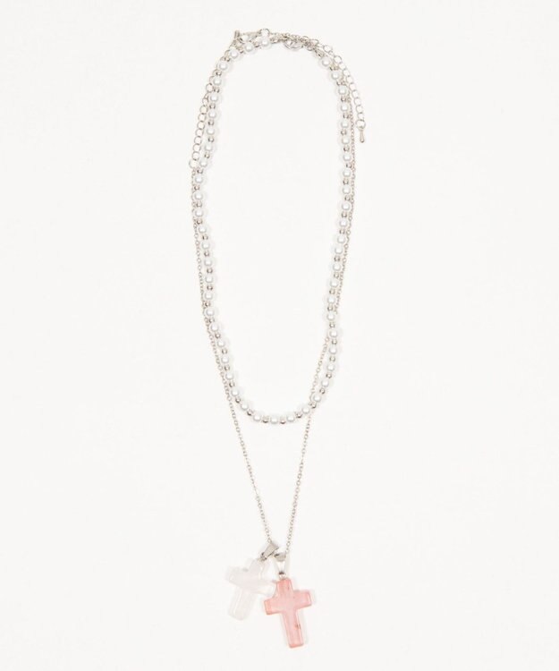 WEGO L2Pクロスパールレイヤードネックレス 柄1