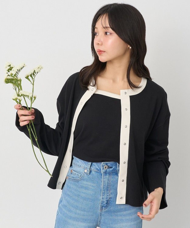 earth music&ecology ＳＥＴ２点リブアンサンブル Black