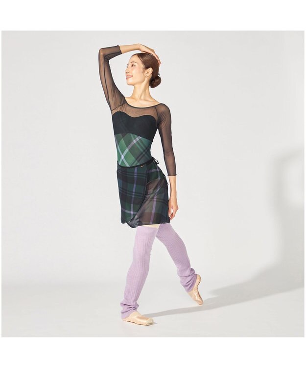 Chacott 7分袖レオタード コバルトブループリント