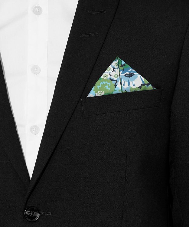 LIBERTY. ロード ソープ シルクポケットチーフ グリーン