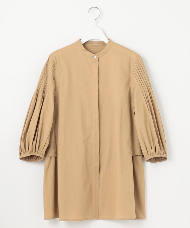 23区 【Indian Factory】コットンポプリン タックディテール チュニックブラウス サンドベージュ